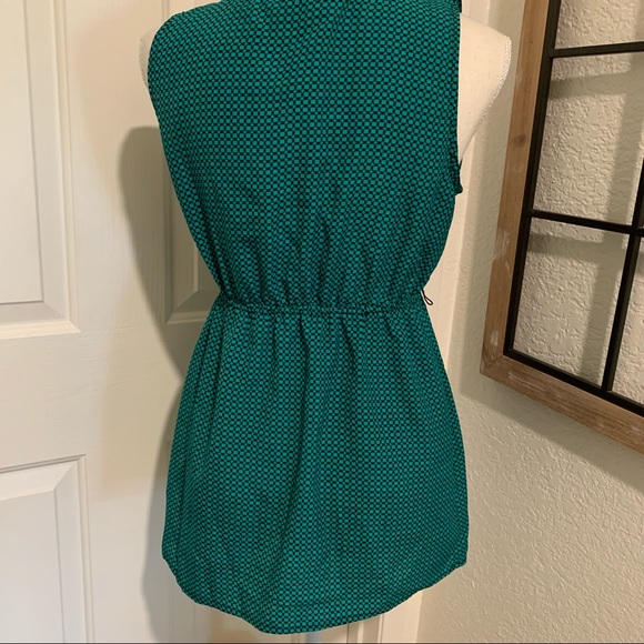 Motherhood maternity black & green women’s v neck ruffle blouse size small - Picture 4 of 5